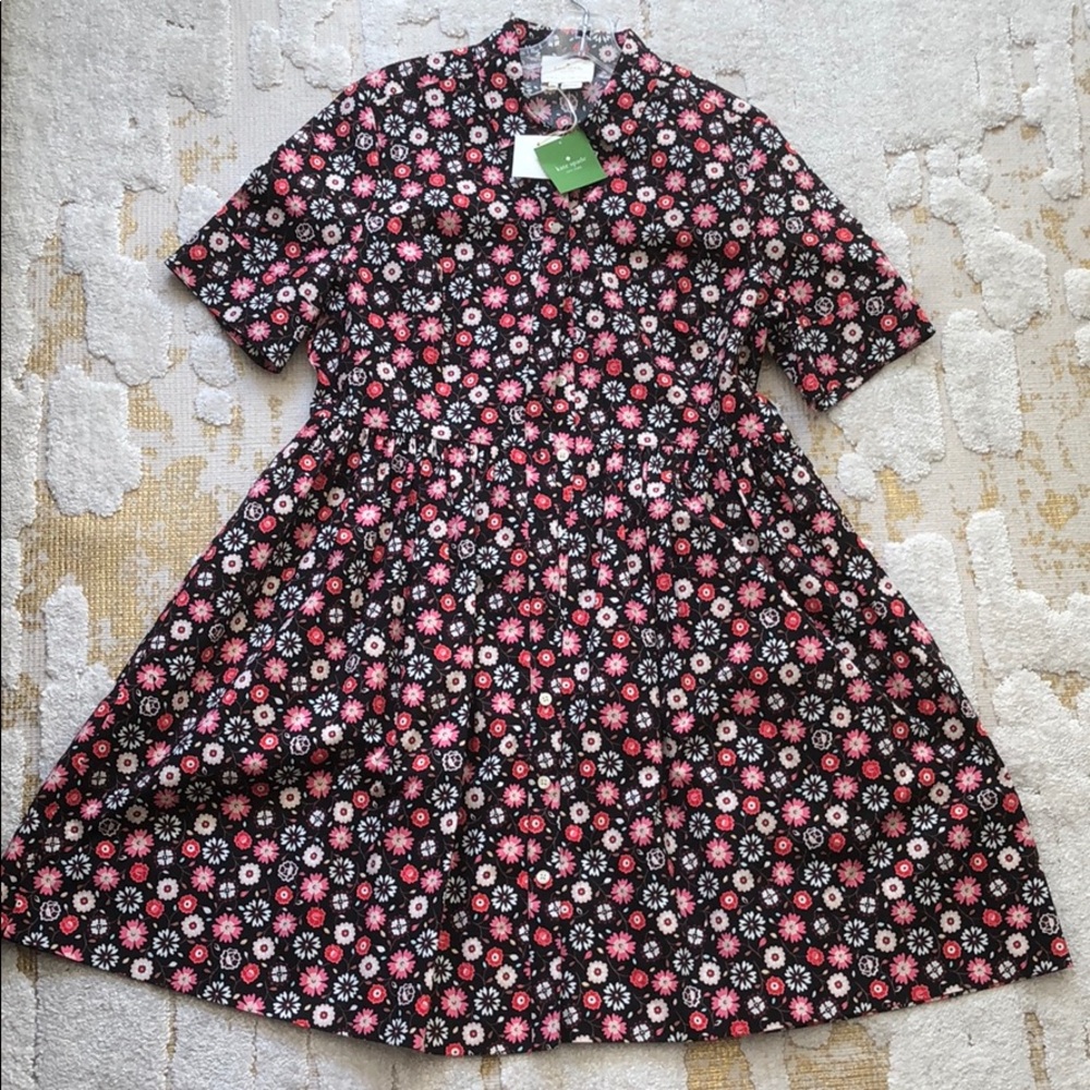 Kate Spade shirt dress in floral pattern, size 12